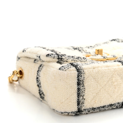 Chanel Wool Tweed Quilted Small Elegant Chain Flap White 9 of 11