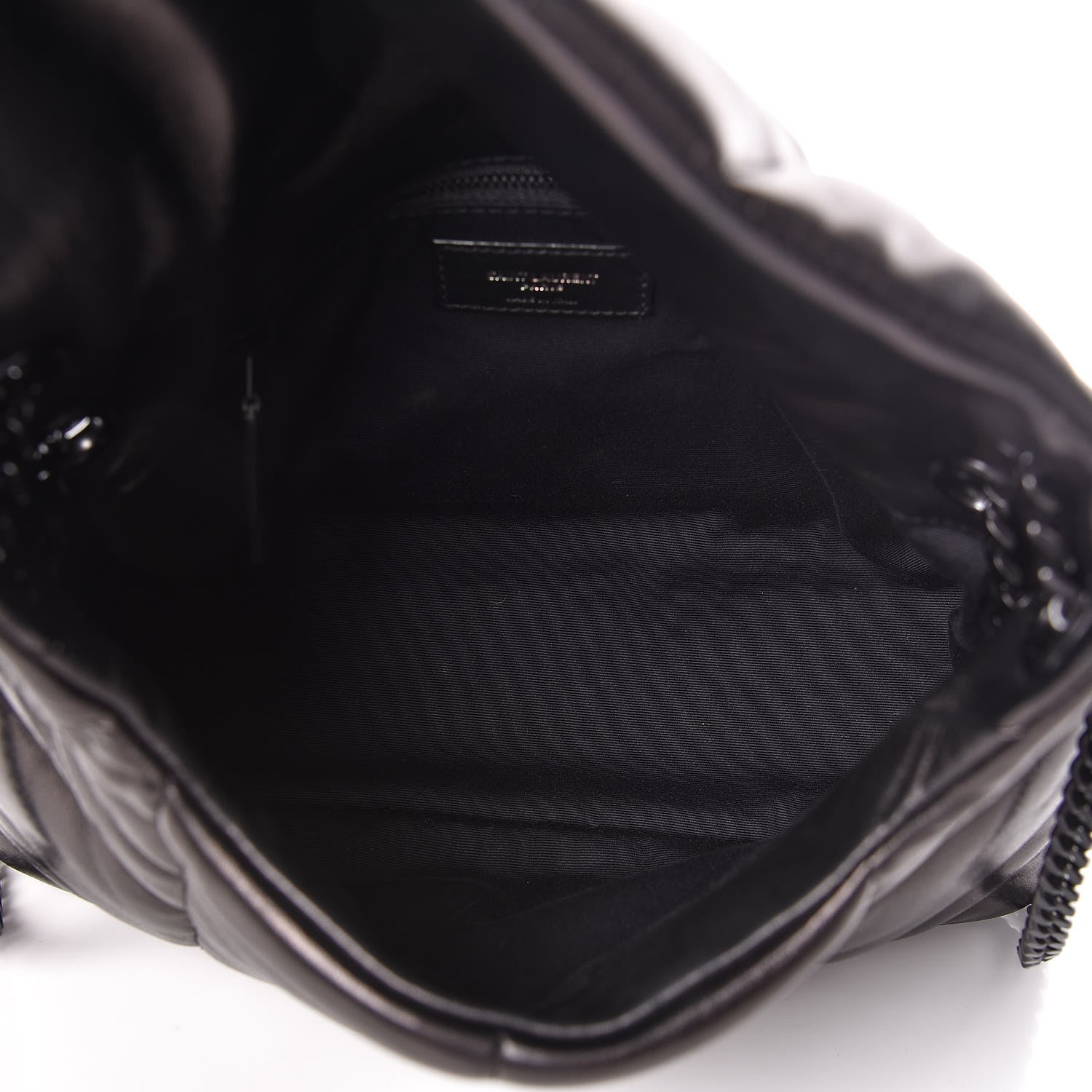Saint Laurent Lambskin Quilted Small Loulou Puffer Monogram Chain Satchel Black 4 of 9