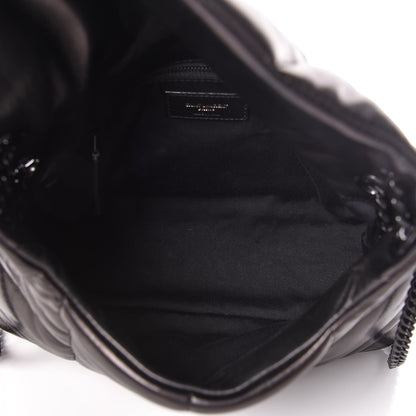 Saint Laurent Lambskin Quilted Small Loulou Puffer Monogram Chain Satchel Black 4 of 9