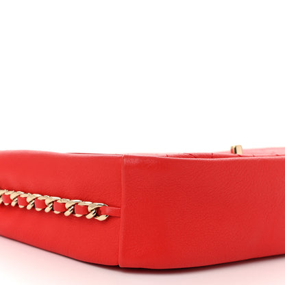 Chanel Goatskin Stitched Casual Trip Single Flap Red 9 of 12