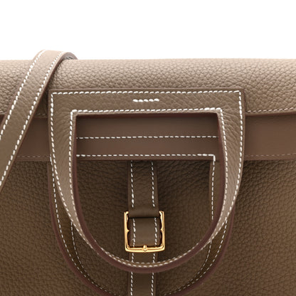 Hermes Taurillon Clemence Halzan 25 Etoupe 8 of 11
