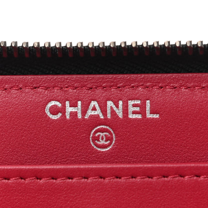 Chanel Aged Calfskin Quilted Large Gabrielle Zip Around Wallet Black 6 of 8