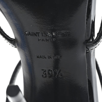 Saint Laurent Patent Cassandra 100 Ankle Strap Sandals 39.5 Black 7 of 10