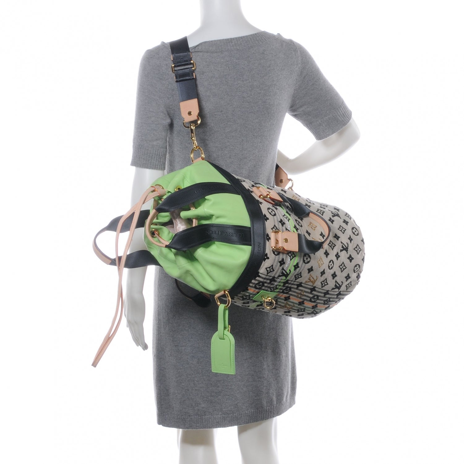 Louis Vuitton Fabric Jacquard Monogram Cheche Gypsy PM Vert 2 of 9