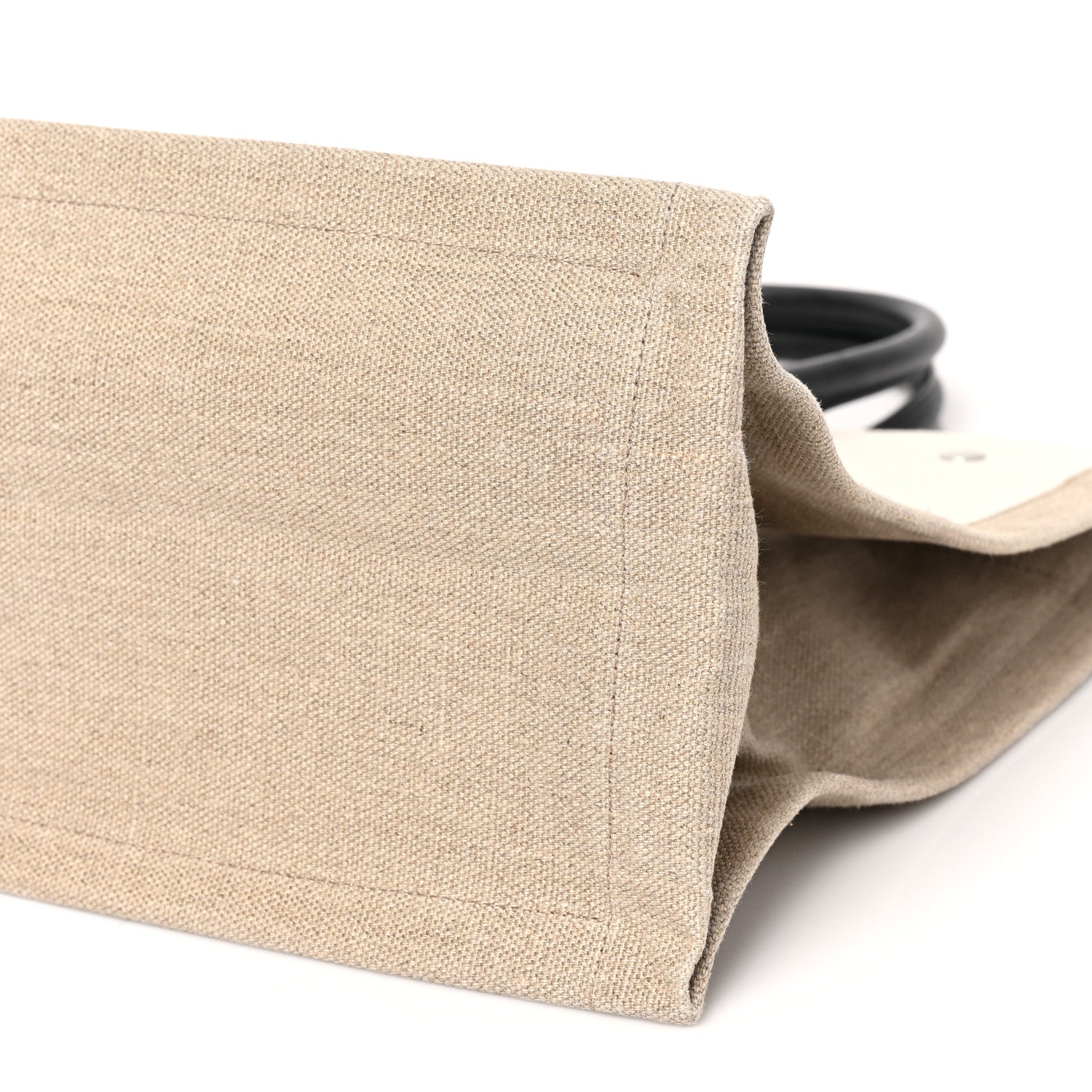 Saint Laurent Linen Calfskin Small Rive Gauche Tote Greggio Natural 8 of 12