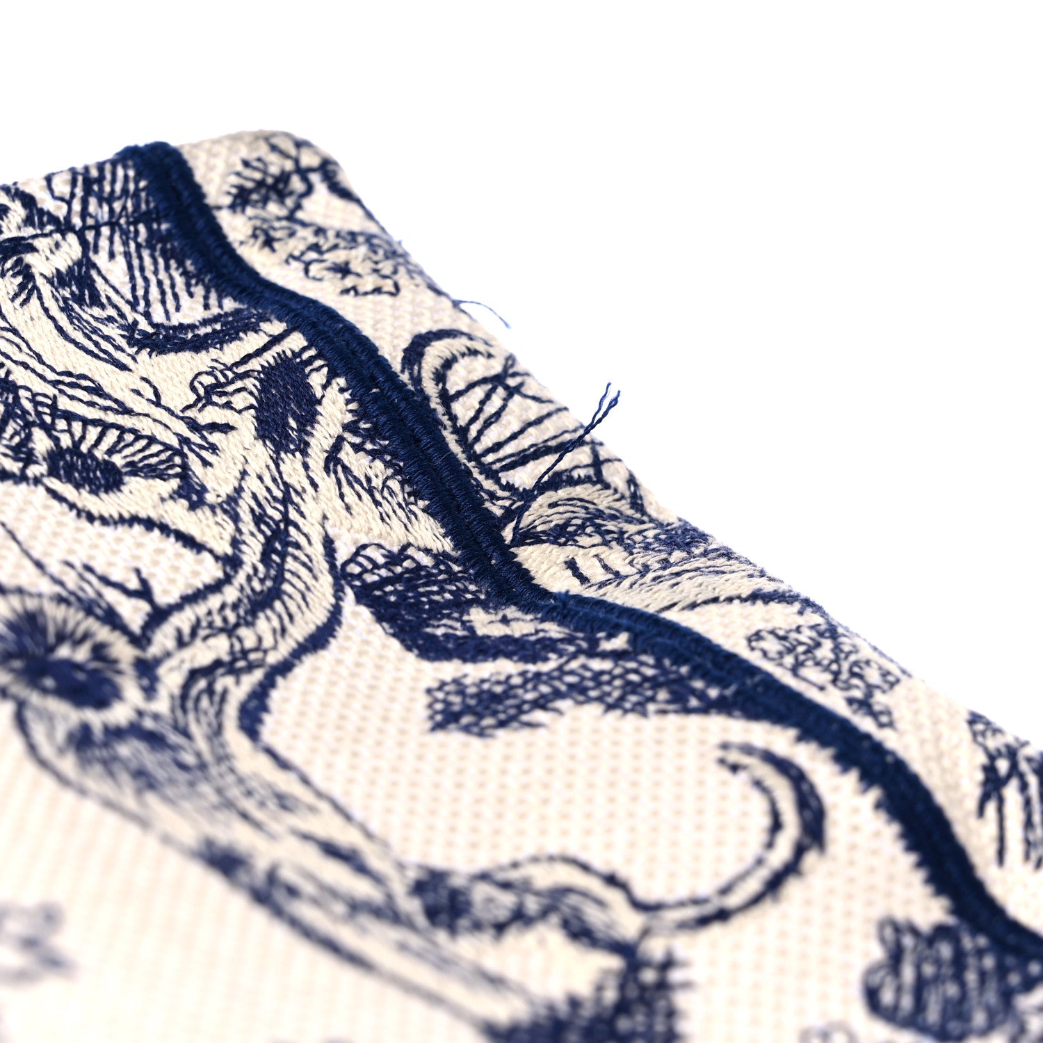 Christian Dior Canvas Embroidered Medium Dioriviera Toile De Jouy Book Tote Blue 10 of 13