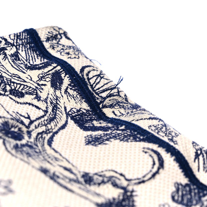 Christian Dior Canvas Embroidered Medium Dioriviera Toile De Jouy Book Tote Blue 10 of 13