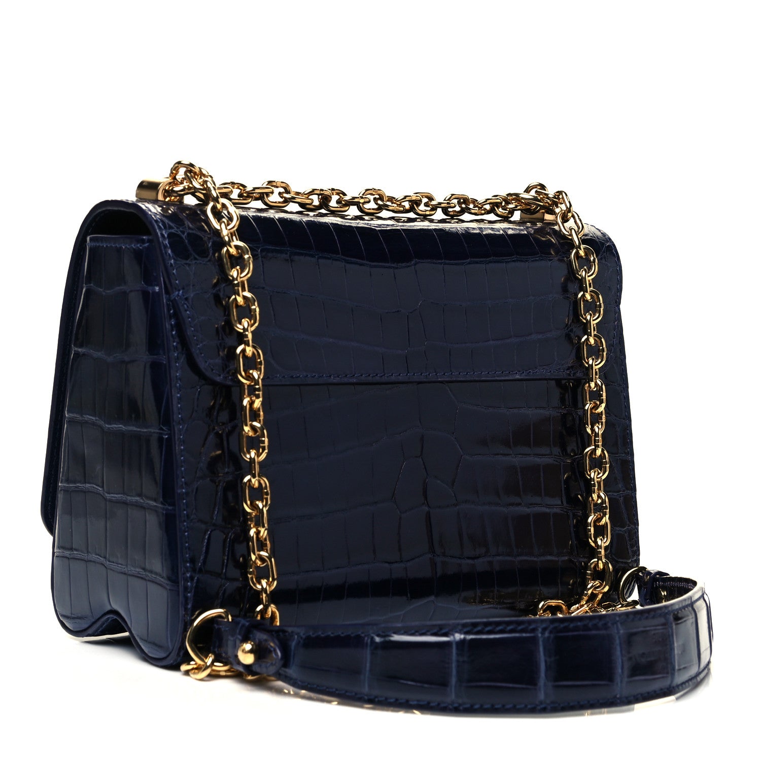 Louis Vuitton Crocodile Twist Shoulder Bag MM Saphir 2 of 7