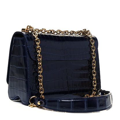 Louis Vuitton Crocodile Twist Shoulder Bag MM Saphir 2 of 7