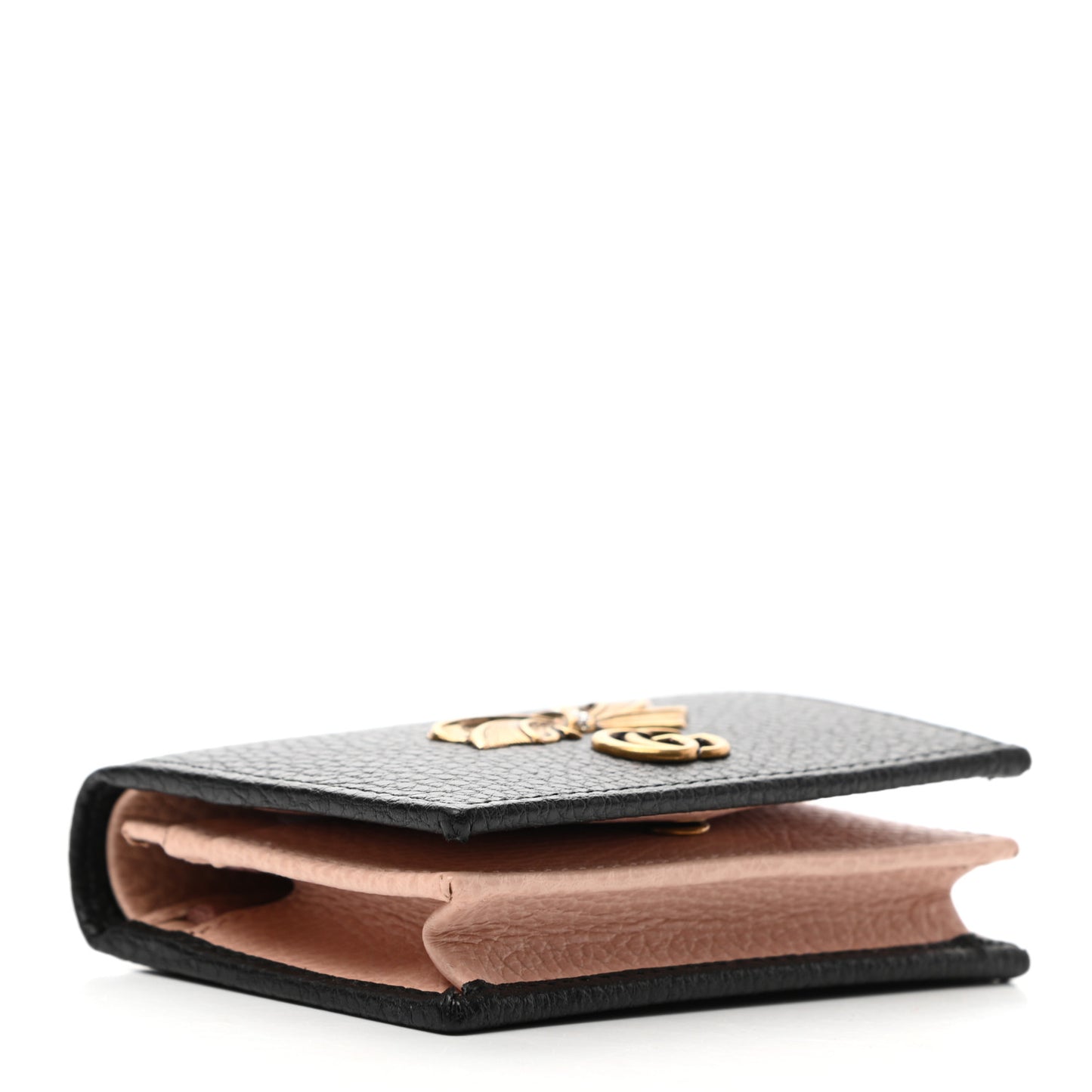 Calfskin GG Marmont Bow Card Case Black