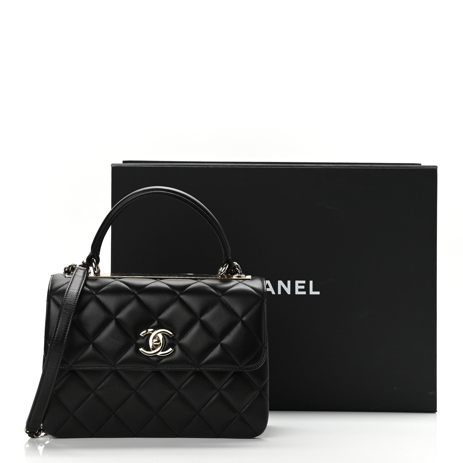 Chanel Lambskin Quilted Small Trendy CC Dual Handle Flap Bag Black 11 of 11