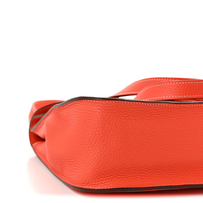 Hermes Taurillon Clemence Halzan 31 GM Orange 9 of 10