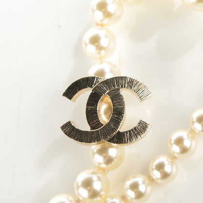 Chanel Pearl CC Multi Strand Long Necklace Light Gold 4 of 4