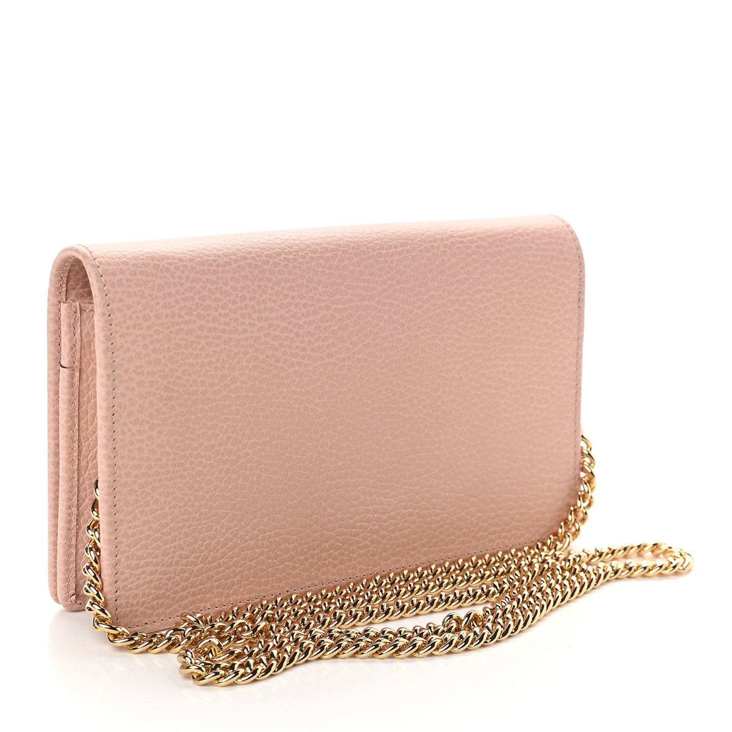 Dollar Calfskin Mini GG Marmont Chain Wallet Perfect Pink