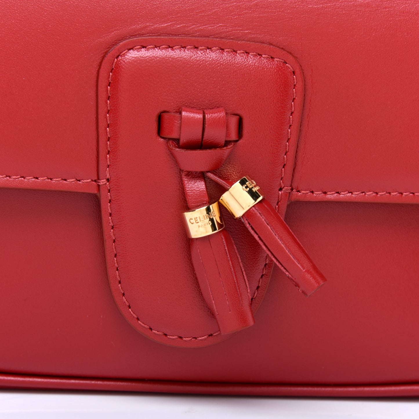 Smooth Calfskin Tassel Belt Bag Red