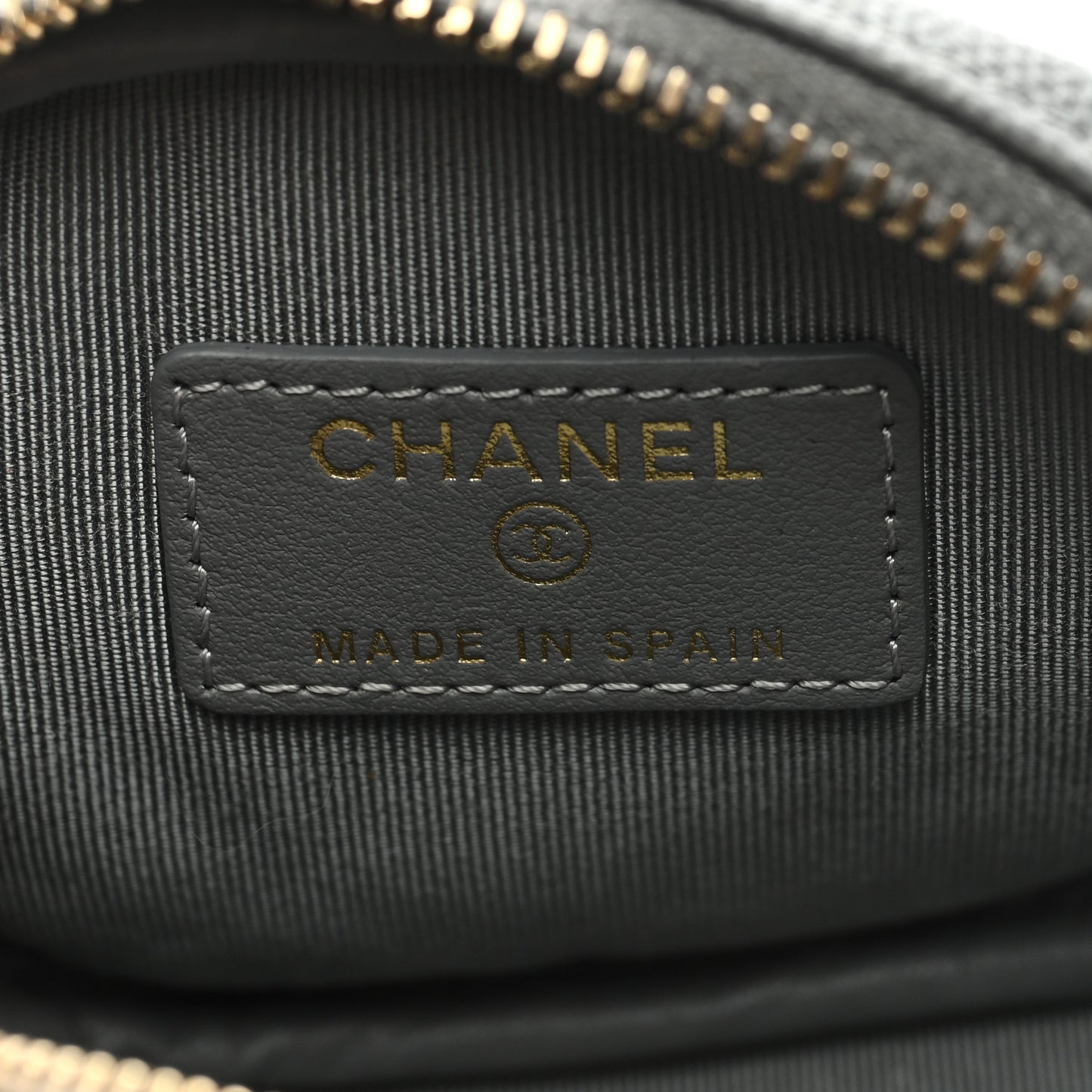Caviar Quilted Zip Around Classic Coin Purse Grey
