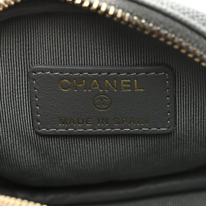 Chanel Caviar Quilted Zip Around Classic Coin Purse Grey 6 of 7
