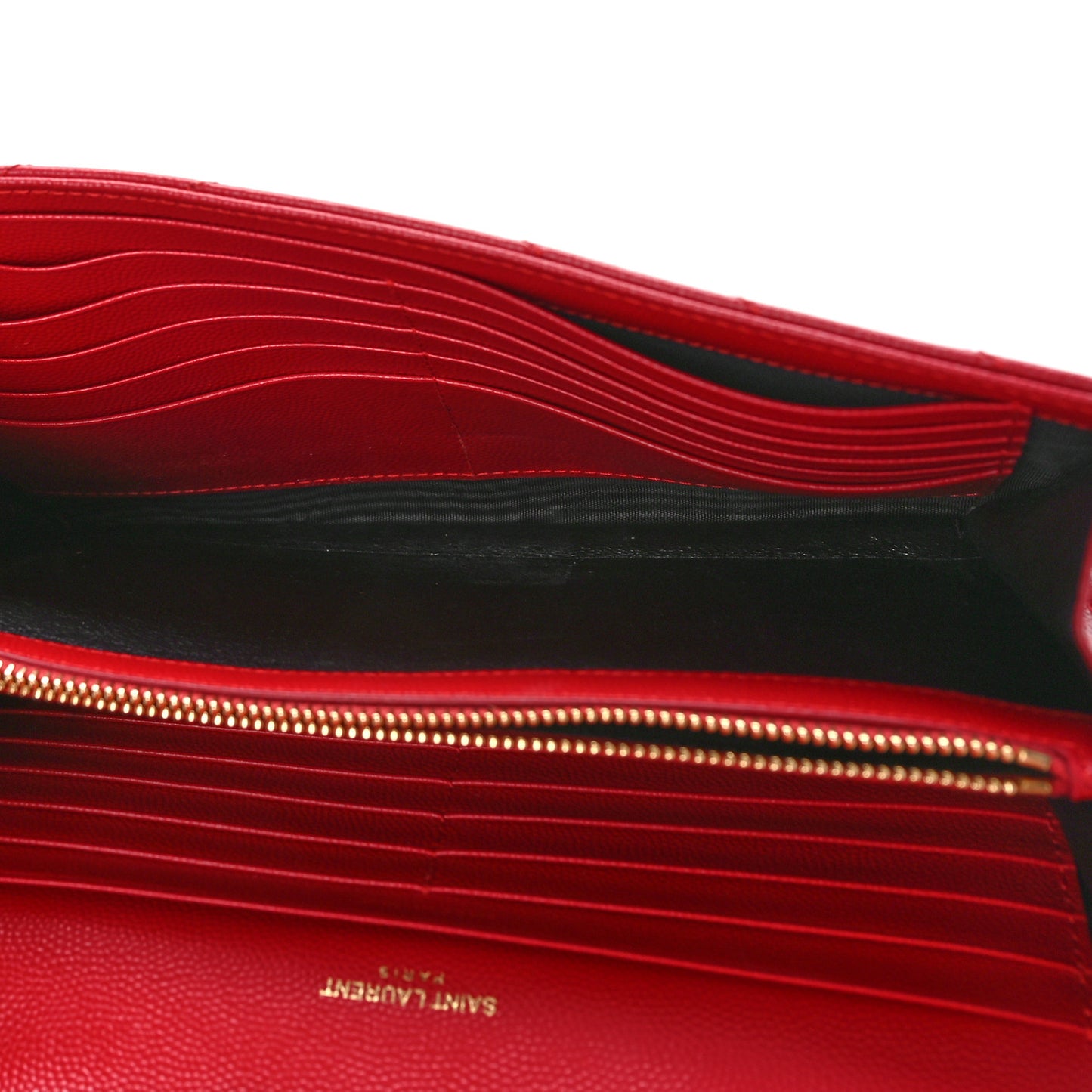 Grain De Poudre Matelasse Chevron Monogram Chain Wallet New Red