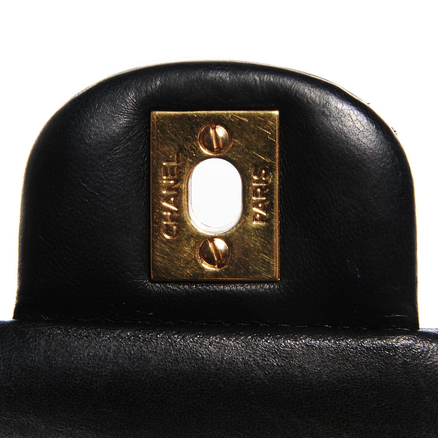 Lambskin Quilted Medium Double Flap Black