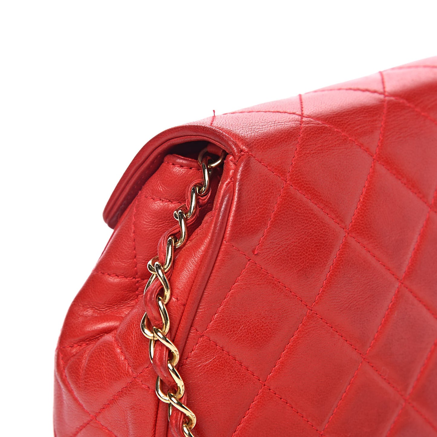 Lambskin Quilted CC Tassel Flap Red