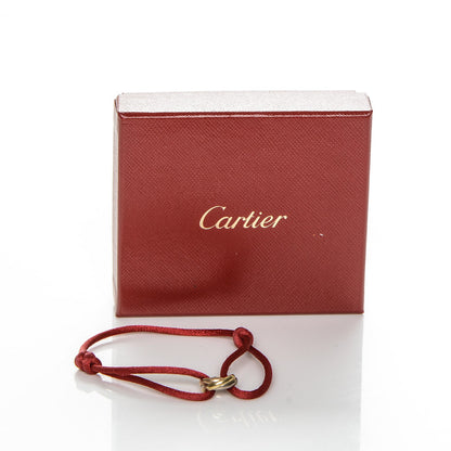 Cartier 18K Pink Yellow White Gold Trinity Cord Bracelet Red 6 of 6