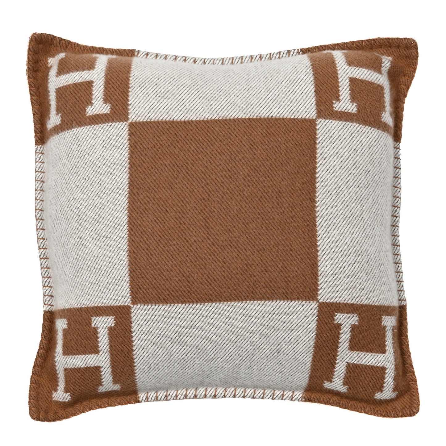 Wool Cashmere Avalon Pillow PM Ecru Camel