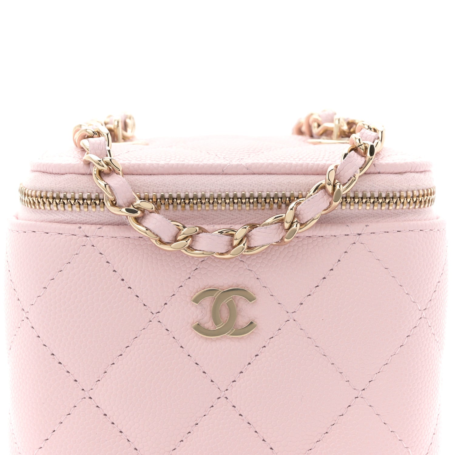 Chanel Caviar Quilted Mini Vanity Case With Chain Light Pink 8 of 11