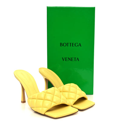 Bottega Veneta Nappa Matelasse Padded Mule Sandals 38.5 38.5 Dream Pear 9 of 9