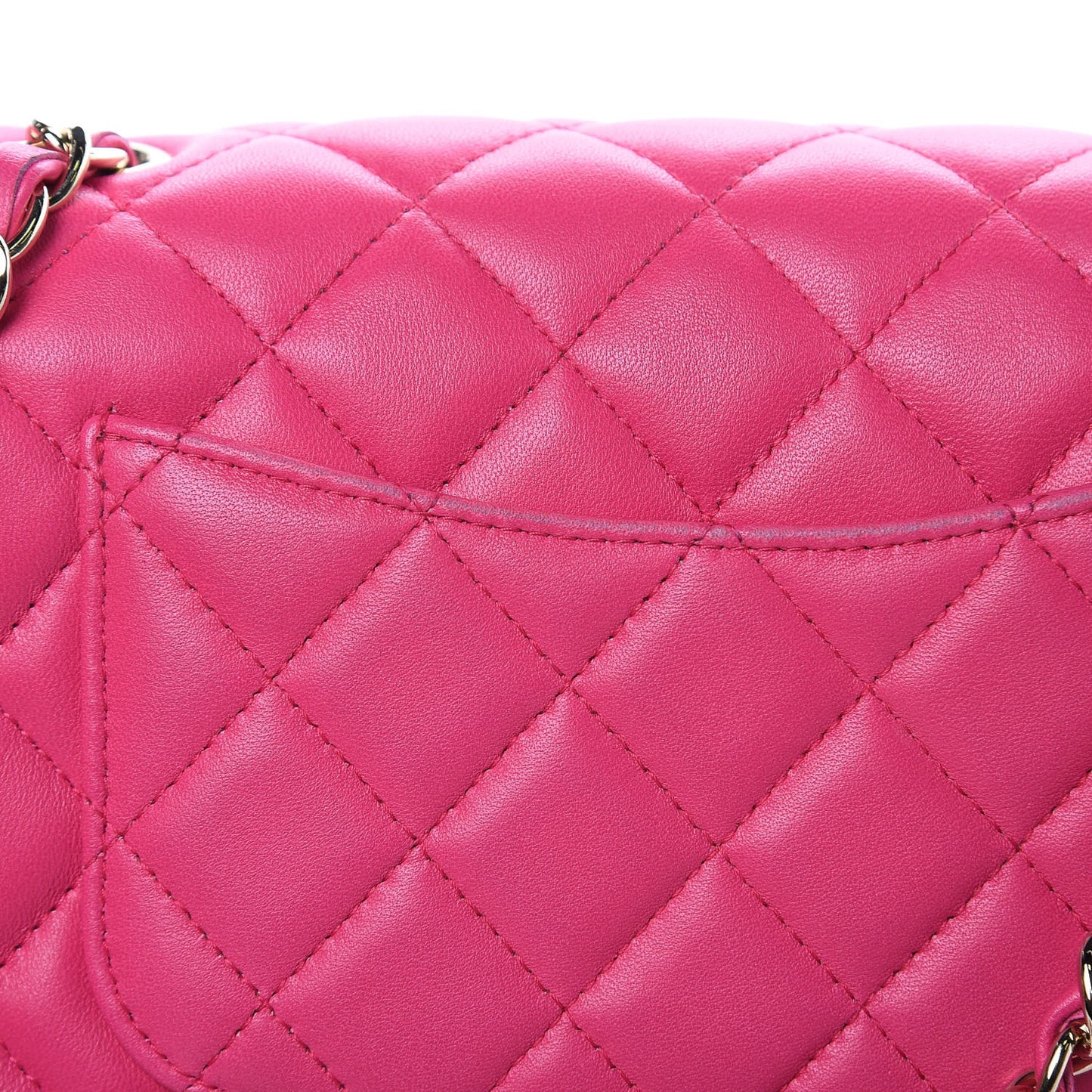 Lambskin Quilted Mini Rectangular Flap Fuchsia