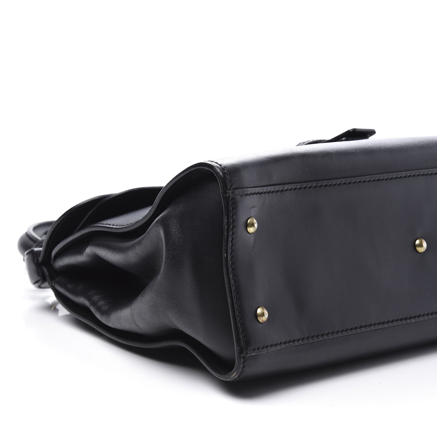 Gucci Calfskin Buckle Top Handle Bag Black 8 of 12