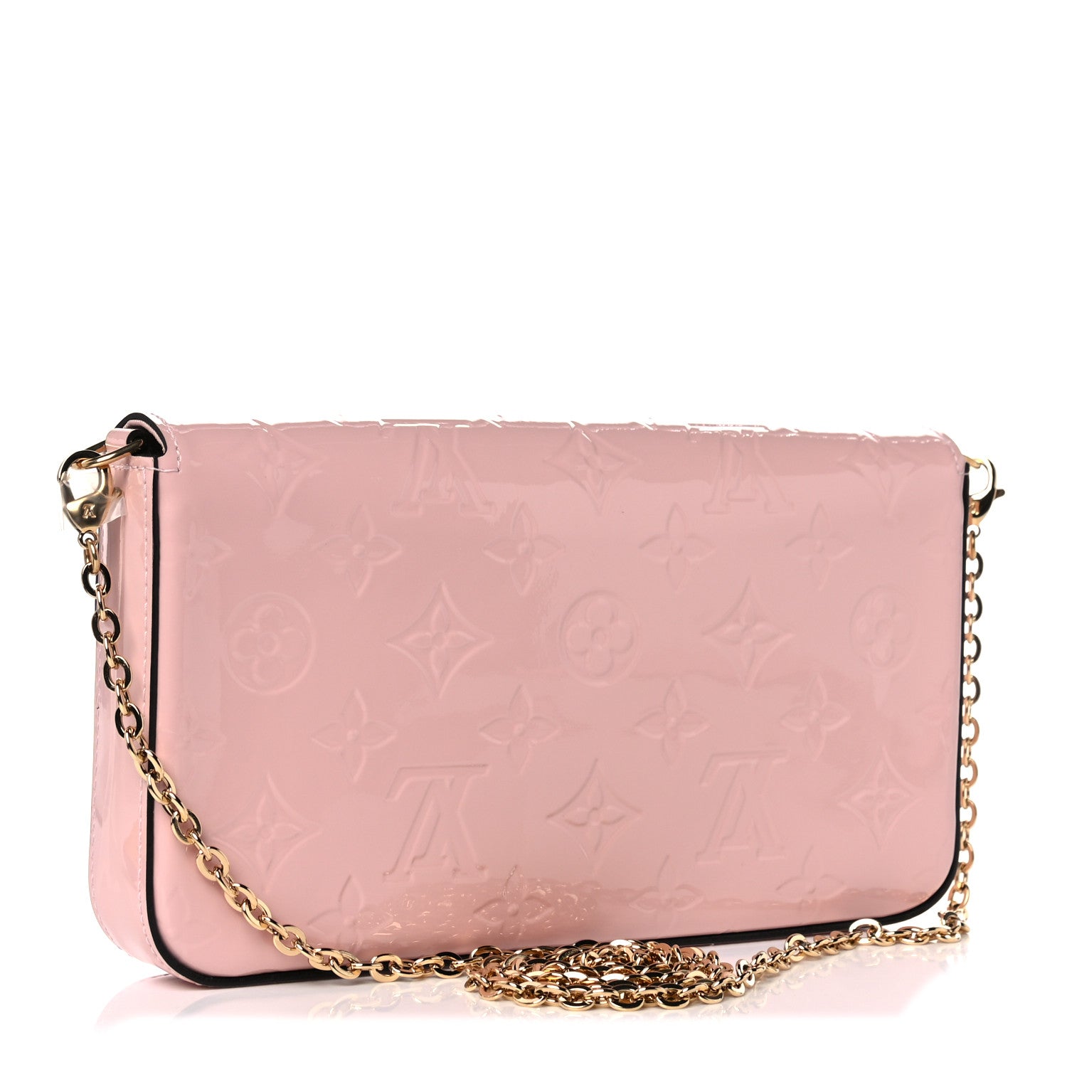 Louis Vuitton Vernis Felicie Chain Wallet Rose Ballerine 4 of 11