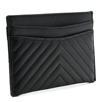 Chanel Lambskin Chevron Quilted Card Holder So Black 3 of 8