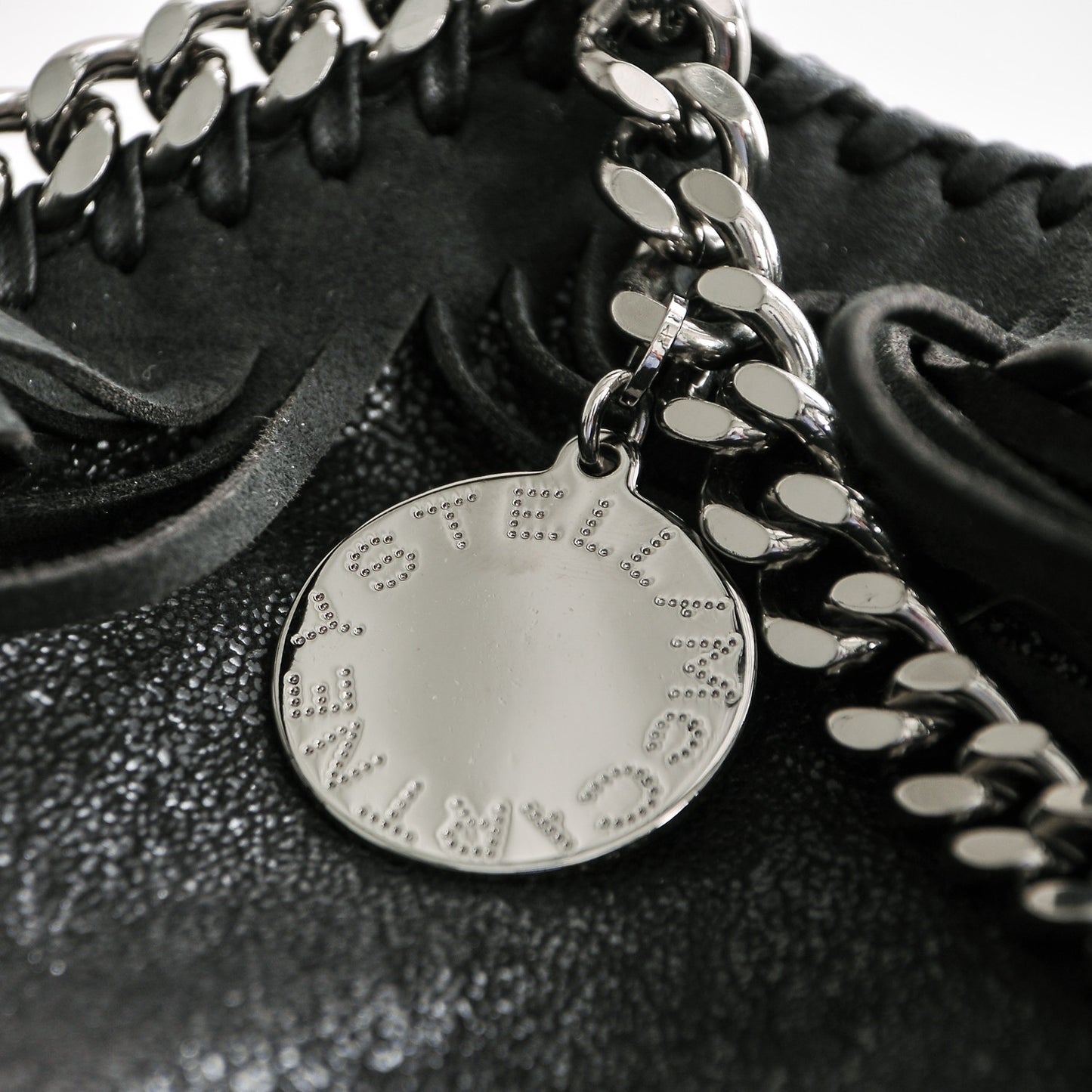 Eco Suede Fringe Falabella Tote Black