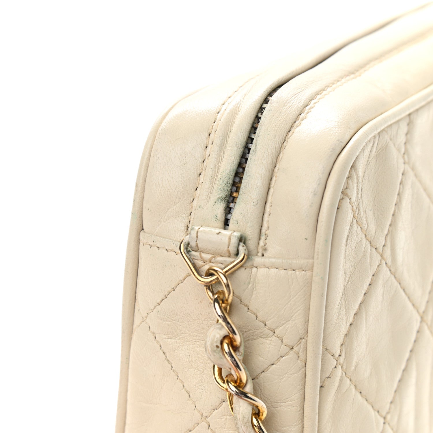 Chanel Lambskin Quilted Tassel Camera Case White 7 of 17
