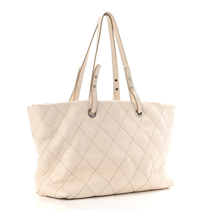Chanel Glazed Calfskin Large On The Road Tote Beige Clair 3 of 12