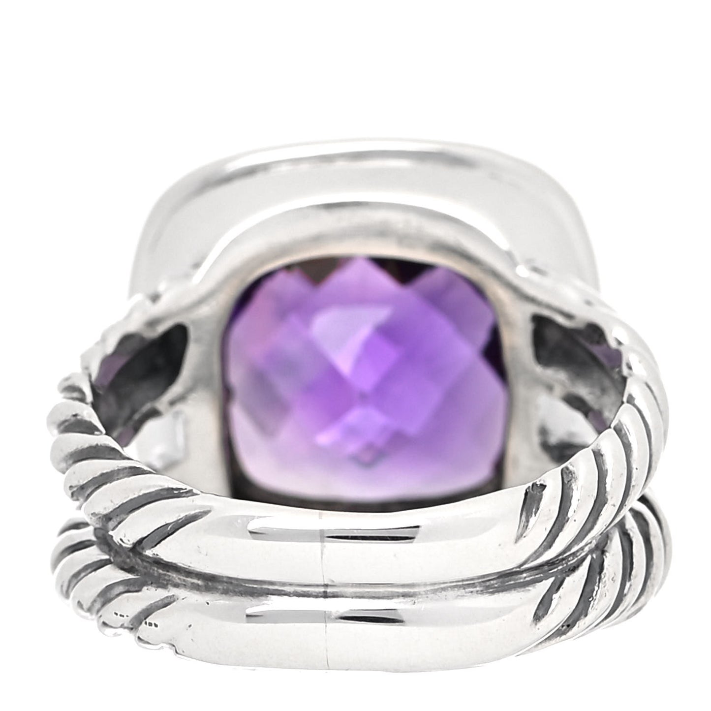 Sterling Silver Diamond Amethyst 11mm Albion Ring 50 5.5