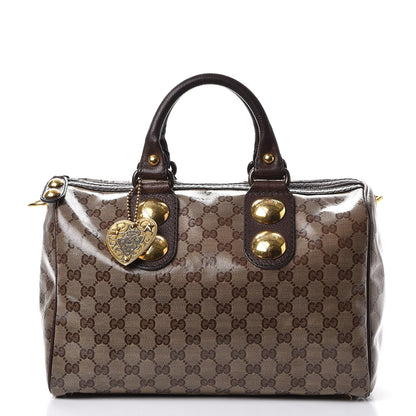 Gucci Crystal Monogram Medium Babouska Boston Dark Brown 1 of 8