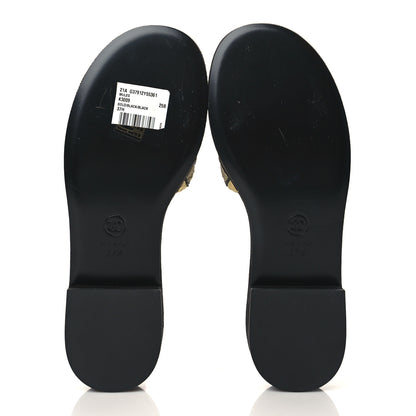 Chanel Pearl Embroidery CC Mules 37.5 Gold Black 5 of 9