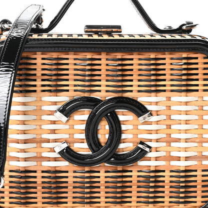 Chanel Raffia Patent Medium CC Filigree Vanity Case Black 8 of 10