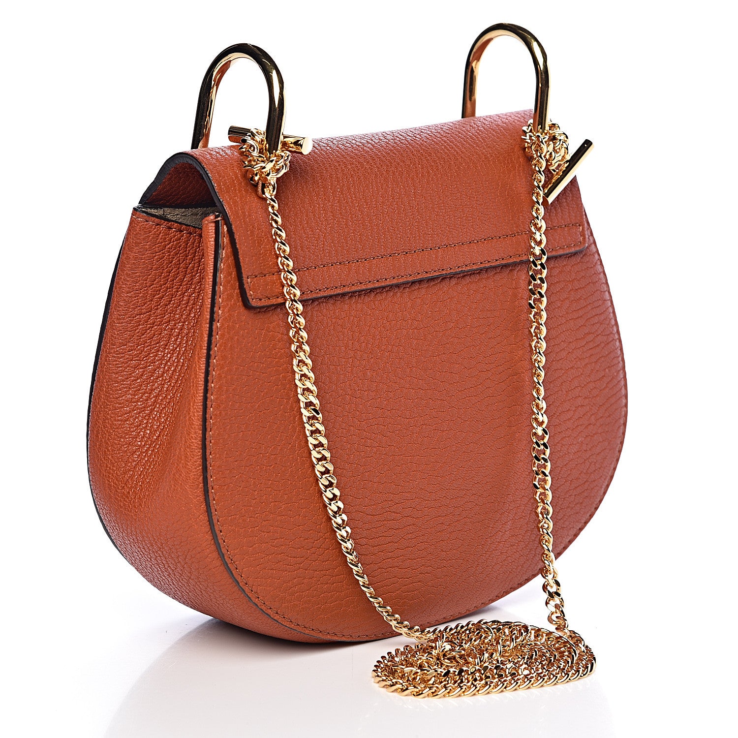 Chloe Grained Lambskin Mini Drew Shoulder Bag Foxy Orange 3 of 9