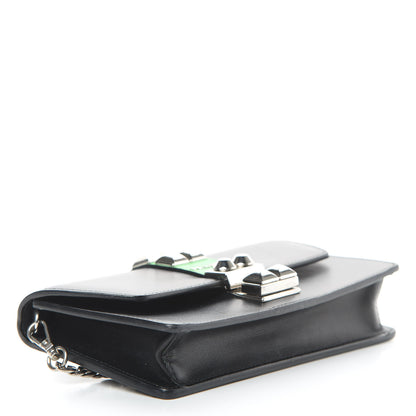 Prada City Calfskin Studded Mini Elektra Crossbody Bag Black Verde 4 of 15