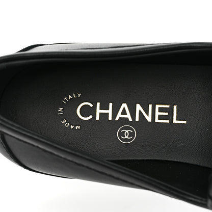 Chanel Lambskin Quilted CC Turnlock Loafers 38.5 Black 7 of 9