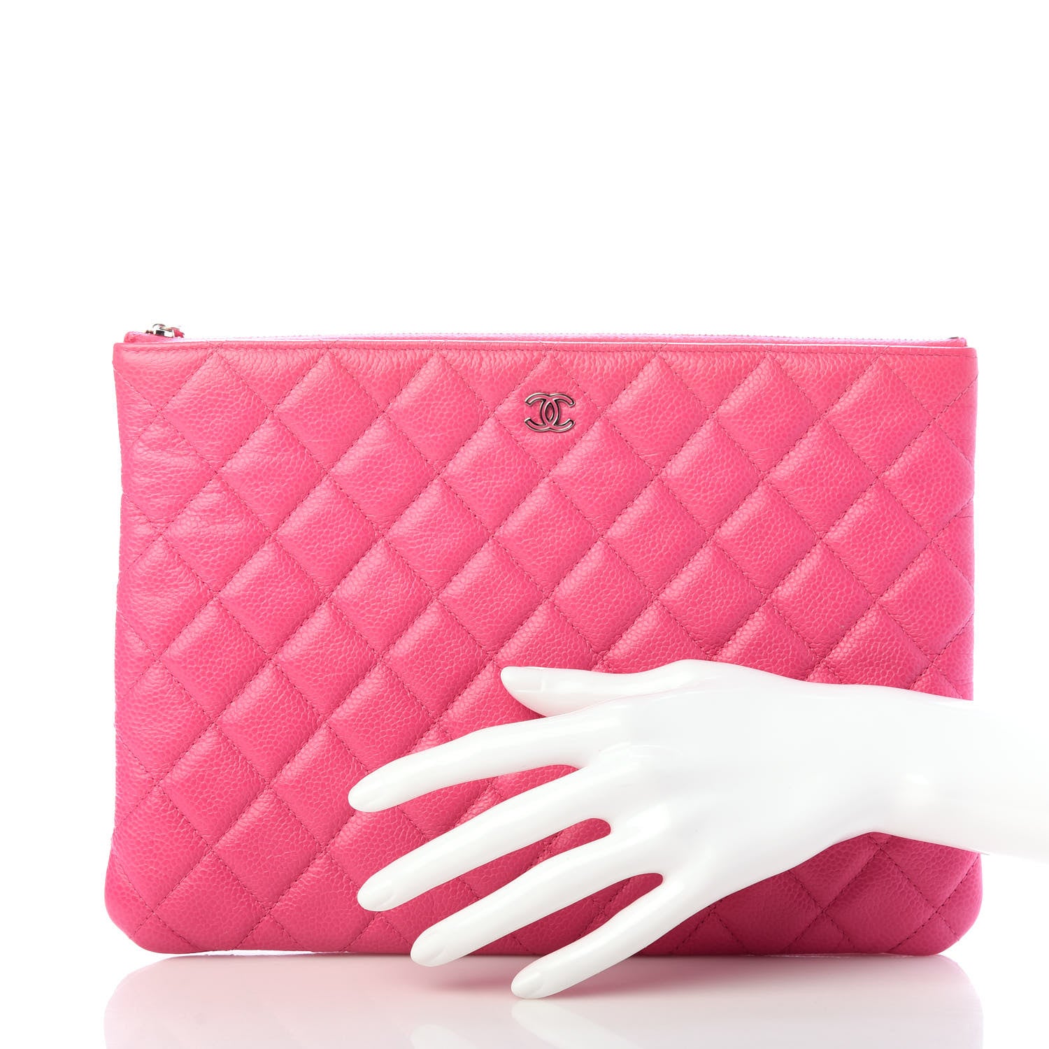 Chanel Caviar Quilted Medium Cosmetic Case Pink 2 of 7