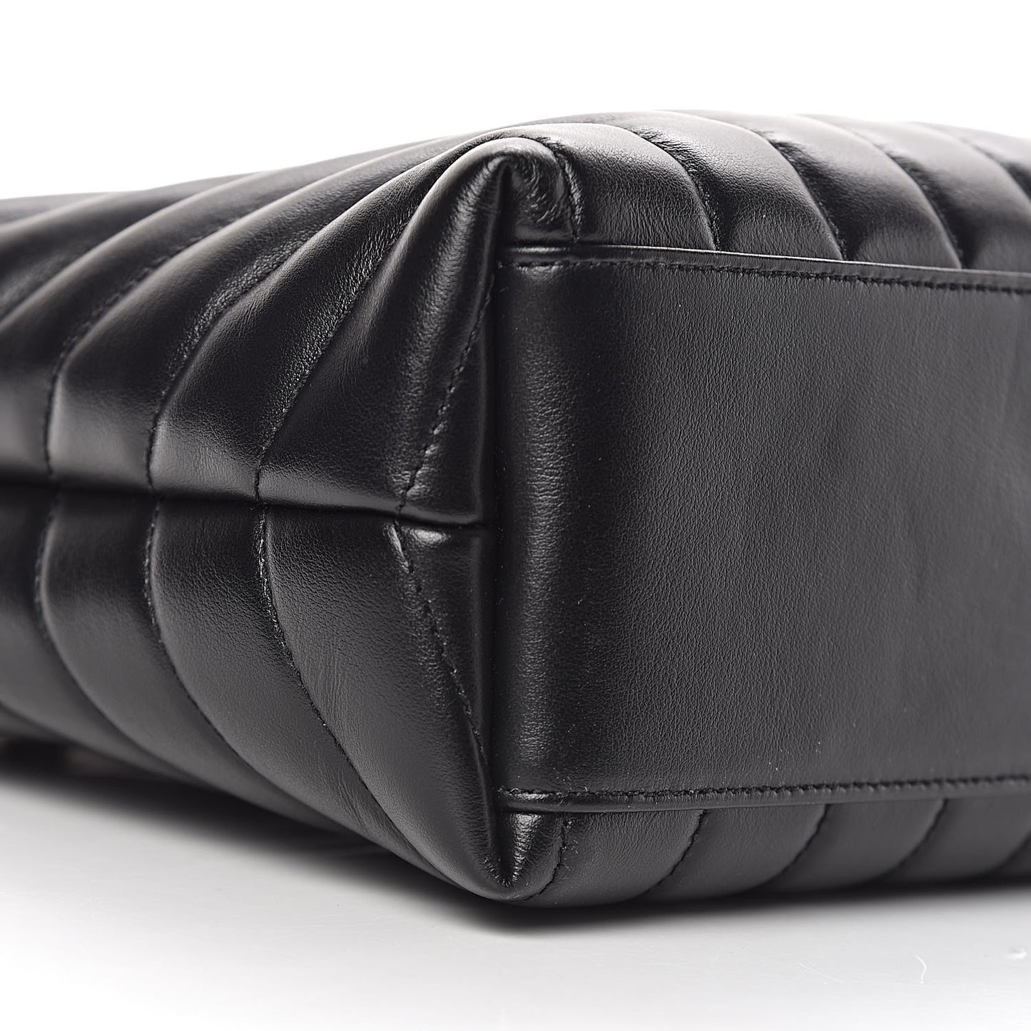 Calfskin Y Quilted Monogram Small Loulou Shopper Black