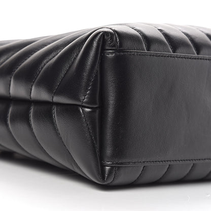 Saint Laurent Calfskin Y Quilted Monogram Small Loulou Shopper Black 5 of 11