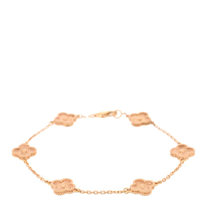 Van Cleef & Arpels 18K Rose Gold 6 Motifs Sweet Alhambra Bracelet 1 of 3