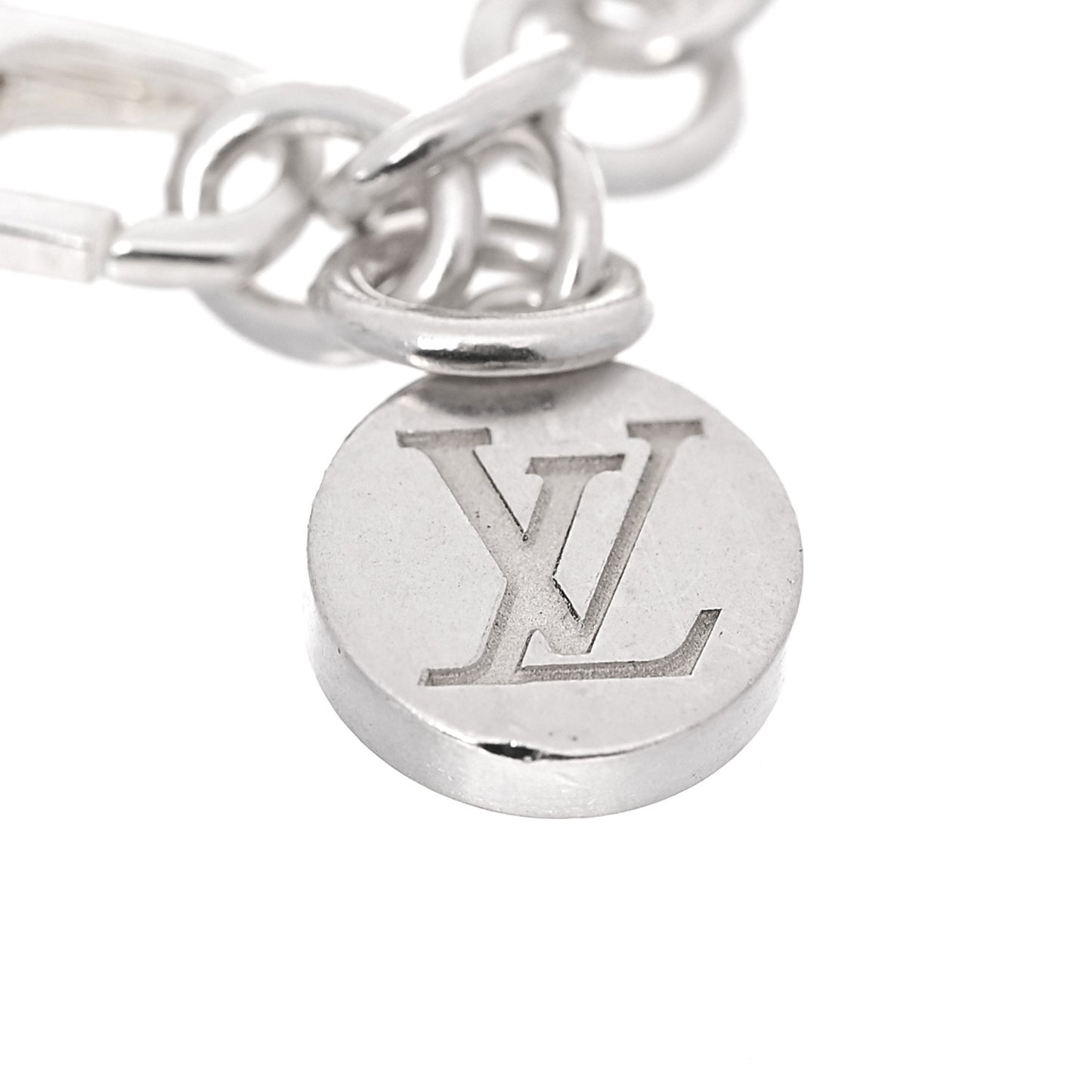 Sterling Silver Enamel LV Spike Bracelet Black