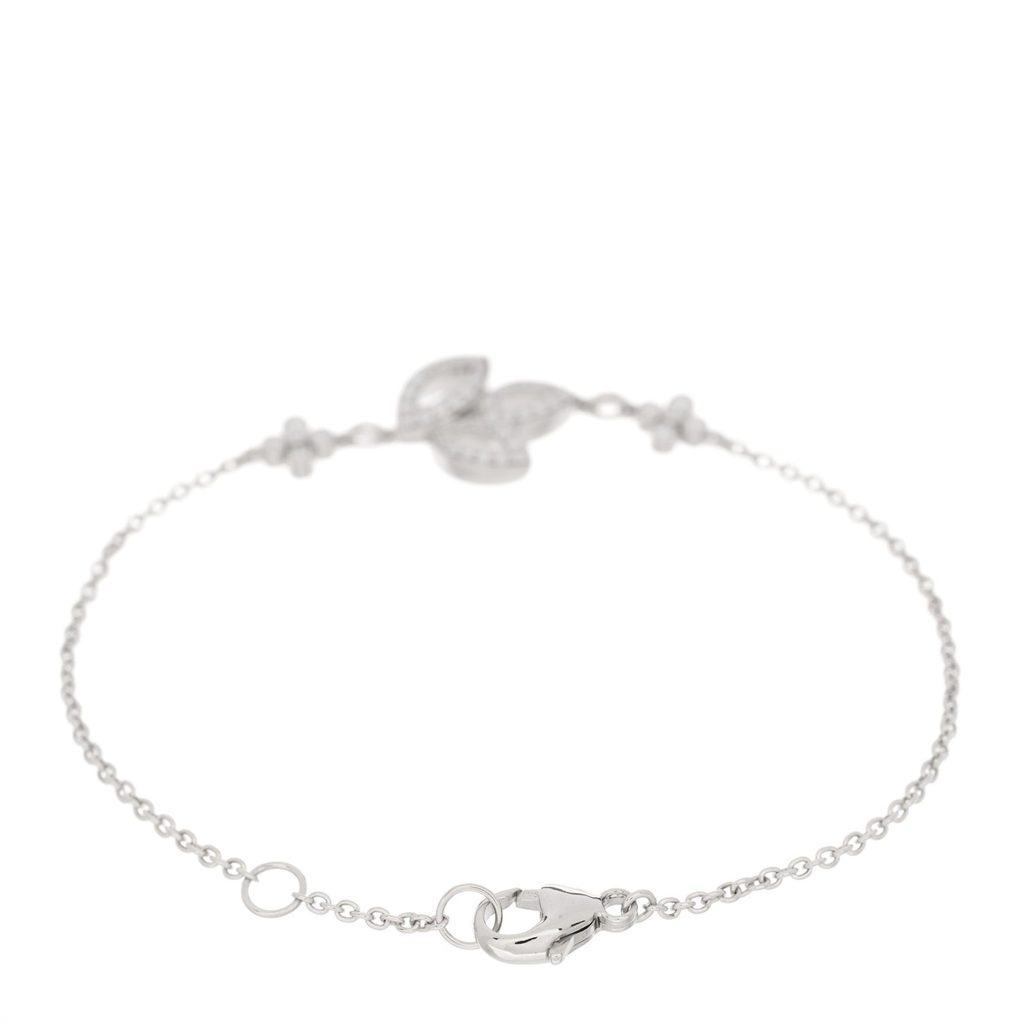 Platinum Diamond Lily Cluster Bracelet