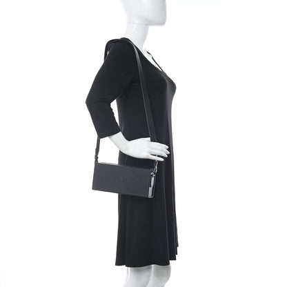 Fendi Vitello Grace Light Logo Horizontal Box Crossbody Bag Black 2 of 11