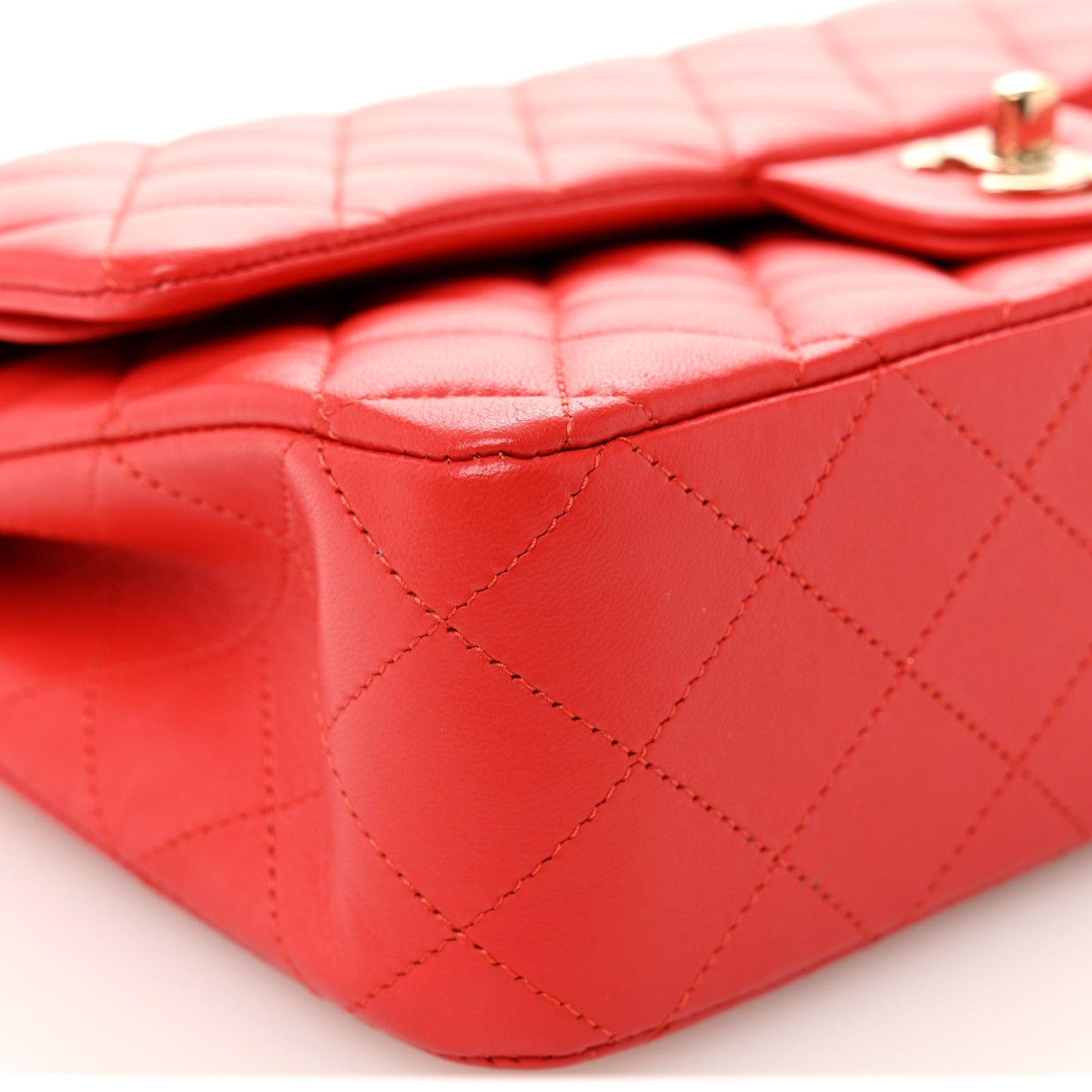 Chanel Lambskin Quilted Medium Double Flap Red 9 of 12
